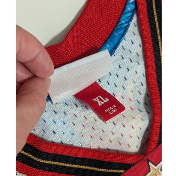 Allen Iverson Sixers Floral Jersey Hardwood Classics HWC Mitchell and Ness Black - Picture 3 of 7